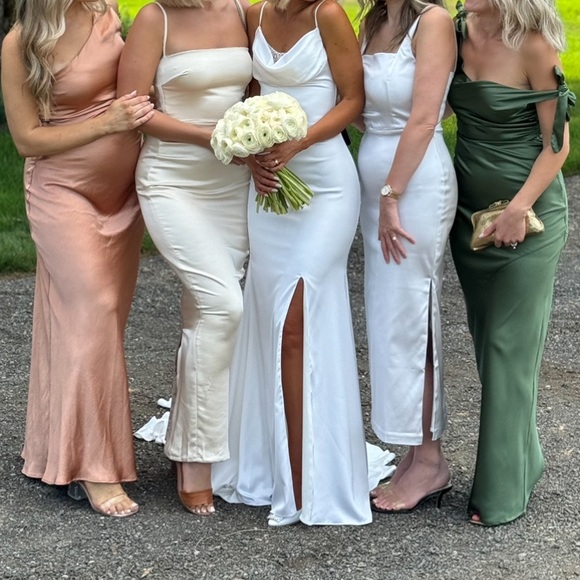 Selma One-Shoulder Satin Gown petal & pup - Picture 5 of 5